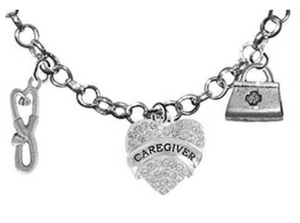 Caregiver, RN, Nurse, Adjustable Charm Necklace, Hypoallergenic, Safe - Nickel & Lead Free