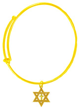 Messianic, Christian, Jewish Antique 14KT Goldtone Star Of David And Polished 14KT Goldtone Cross On A Adjustable Goldtone Miracle Wire Bracelet, Will Fit Everyone, Gift Ready, Comes In A Black Velvet Bag. Hypoallergenic-Safe