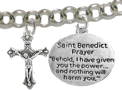 Saint Benedict Bracelet Prayer, Protect Me from Harm, from Evil, from The Devil. Nickle, Lead Cadmium Free