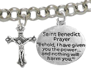 Saint Benedict Bracelet Prayer, Protect Me from Harm, from Evil, from The Devil. Nickle, Lead Cadmium Free