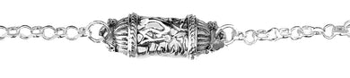 Messianic Mezuzah, Charm, Shin Letter Of The Hebrew Word Shaddai, Which Means Almighty. Adjustable Rolo Chain Bracelet,A Wonderful Gift For Yourself,Or Someone Special.Gift Ready In A Black Velvet Bag
