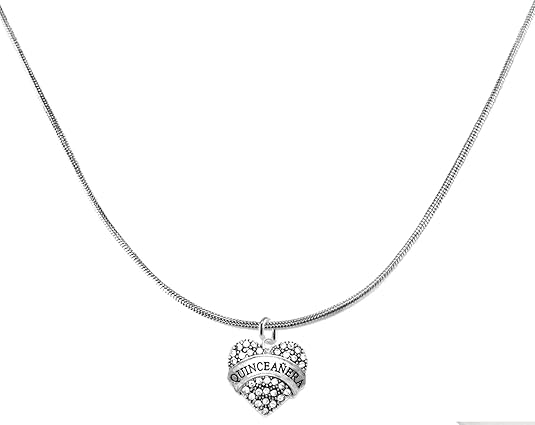 The Perfect Gift, Quinceanera Genuine Crystal heart, Hypoallergenic Adjustable Necklace, Safe-Nickel, Lead & Cadmium Free!
