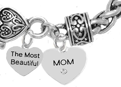 Mother's Day Jewelry, Grandma Jewelry The Most Beautiful Mom Bracelet, Hypoallergenic, Safe-Nickel, Lead, Free