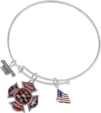 Firefighter's American Hero Adjustable Bracelet, Safe-Nickel, Lead & Cadmium Free!