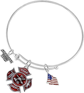 Firefighter's American Hero Adjustable Bracelet, Safe-Nickel, Lead & Cadmium Free!