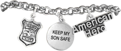 Policeman Keep My Husband Safe Policeman's Wife Hypoallergenic Adjustable Bracelet Nickle, Lead Free