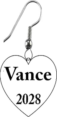 TRUMP, Vance 2028, President, Silvertone Fishhook Earring. What A Wonderful Gift For Yourself, Or Someone Special. Gift Ready Comes In A Black Velvet Bag. Handmade In The USA By Veterans