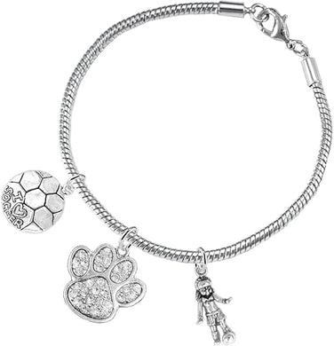The, Soccer Jewelry Crystal Paw Hypoallergenic Adjustable, Safe-Nickel, Lead Free