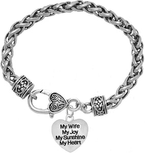Message Jewelry, My Wife, My Joy, My Sunshine, My Heart, Hypoallergenic, Safe-Nickel, Lead, Free