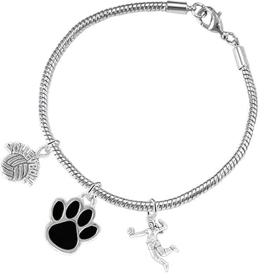 Black Paw Volleyball, Adjustable, Safe-Hypoallergenic, Nickel, Lead and Cadmium Free