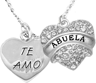 Te Amo Abuela Adjustable Curb Chain Necklace, Hypoallergenic, Safe-Nickel, Lead, Cadmium Free