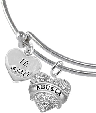Te Amo Abuela Adjustable Bracelet, Hypoallergenic, Safe-Nickel, Lead, Cadmium Free
