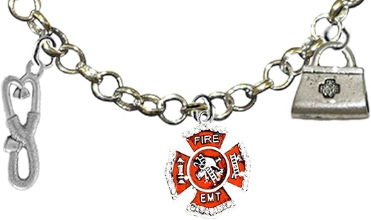 Firefighter EMT, Adjustable Charm Necklace, Hypoallergenic, Safe-Nickel, Lead, Free
