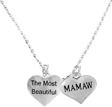 The Most Beautiful Mamaw Adjustable Curb Chain Necklace, Hypoallergenic, Safe-Nickel, Lead, Cadmium Free