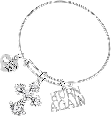 Christian 3 Charm Adjustable Bracelet Hypoallergenic, Safe-Nickel, Lead, Free