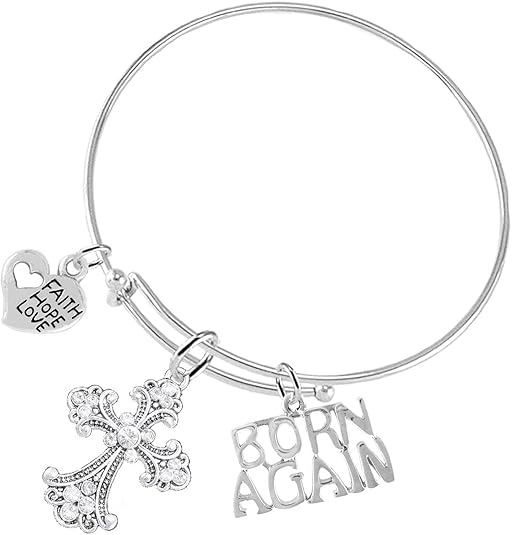 Christian 3 Charm Adjustable Bracelet Hypoallergenic, Safe-Nickel, Lead, Free