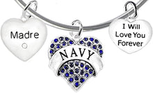 Madre, I Will Love You Forever, Navy Hypoallergenic, Safe-Nickel Free, No Poisonous Lead Or Cadmium