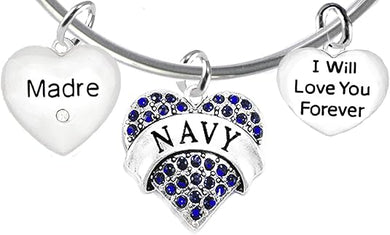 Madre, I Will Love You Forever, Navy Hypoallergenic, Safe-Nickel Free, No Poisonous Lead Or Cadmium