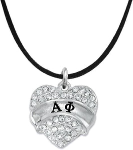 Alpha Phi Hypoallergenic Safe Black Suede Necklace Nickel Free