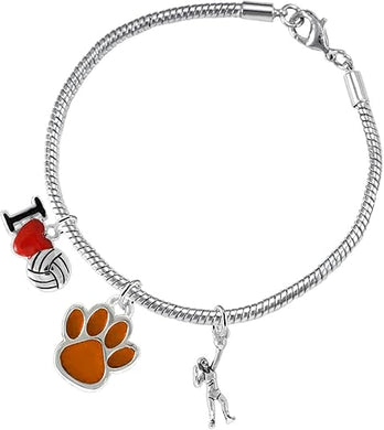 Orange Paw Volleyball, Adjustable, Safe-Hypoallergenic, Nickel, Lead Free