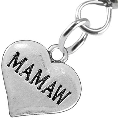 Mamaw Heart Charm Fishhook Earring Hypoallergenic, Safe-Nickel, Lead & Cadmium Free!