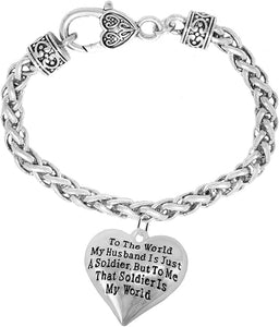 Army Wife, My Husband is My World, Hypoallergenic, Safe-Nickel, Lead, Cadmium Free