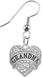 Grandma Crystal Heart Earrings, Safe-Hypoallergenic, Nickel, Lead & Cadmium Free!