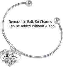 Flight Attendant, Hypoallergenic Adjustable Charm Bracelet, Removable Ball, Add Charms Without Tools, Nickel, Lead, and Cadmium Free
