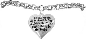 Army Wife, My Husband is My World, Hypoallergenic, Safe-Nickel, Lead, Cadmium Free