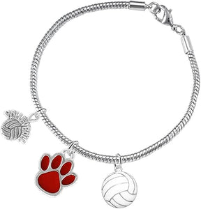 Red Paw Volleyball, Adjustable, Safe-Hypoallergenic, Nickel, Lead and Cadmium Free