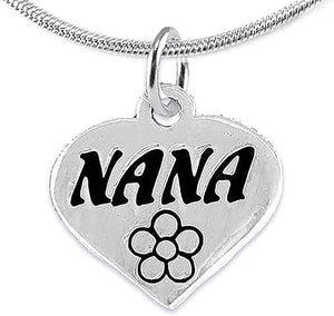 Nana Charm Necklace Adjustable, Hypoallergenic, Safe-Nickel, Lead & Cadmium Free!
