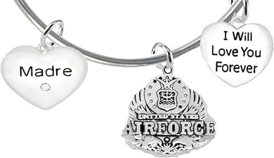 Madre, I Will Love You Forever, Air Force Hypoallergenic, Safe-Nickel Free, No Poisonous Lead Or Cadmium
