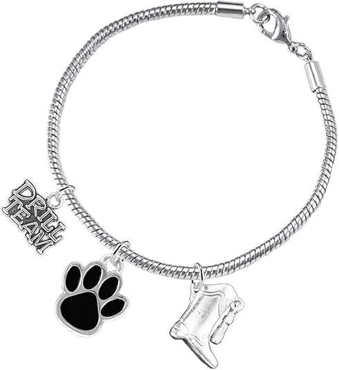 The, Drill Team Jewelry Black Paw Hypoallergenic Adjustable, Safe-Nickel, Lead Free