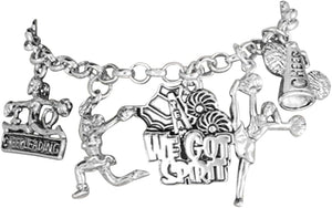 Cheerleader 5 Charm Bracelet, Safe-Hypoallergenic, Nickel Free