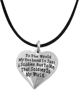 Army Wife, My Husband is My World, Hypoallergenic, Safe-Nickel, Lead, Cadmium Free