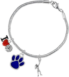 Blue Paw Volleyball, Adjustable, Safe-Hypoallergenic, Nickel, Lead and Cadmium Free