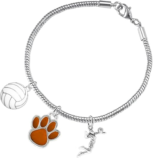 Orange Paw Volleyball, Adjustable, Safe-Hypoallergenic, Nickel, Lead Free
