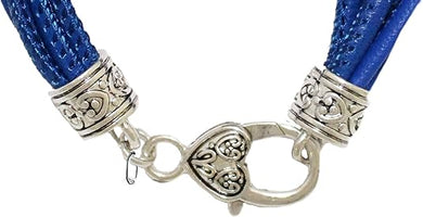 I Love My Policeman Charm On A Blue Leather Bracelet, Hypoallergenic, Safe-No Nickel, Lead,or Cadmimum