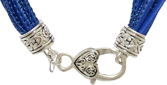 I Love My Policeman Charm On A Blue Leather Bracelet, Hypoallergenic, Safe-No Nickel, Lead,or Cadmimum