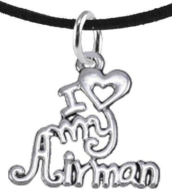 Air Force, I Love My Airman, Adjustable Necklace Hypoallergenic, Safe-Nickel, Lead, Cadmium Free