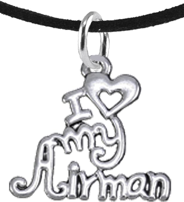 Air Force, I Love My Airman, Adjustable Necklace Hypoallergenic, Safe-Nickel, Lead, Cadmium Free