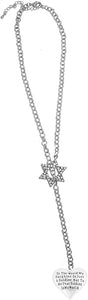 Jewish Army Mom, To The World My Daughter Is Just A Soldier, But To Me She Is My World Heart, Through A Crystal Star Of David, Rolo Chain Necklace Hypoallergenic, Safe-Nickel, Lead, And Cadmium Free