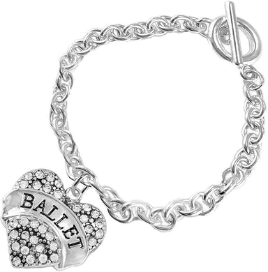 Ballet Crystal Heart Hypoallergenic Bracelet. Nickle and Lead Free!