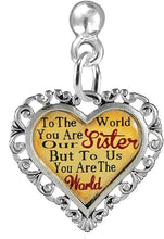 Sister Heart Charm Post Earring Hypoallergenic, Safe-Nickel, Lead & Cadmium Free!