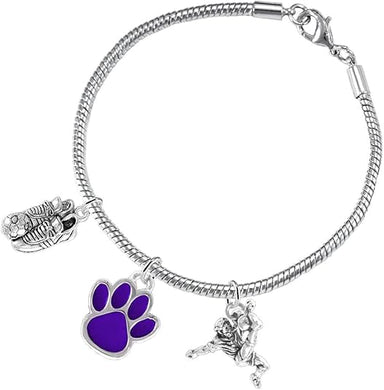The, Soccer Jewelry Purple Paw Hypoallergenic Adjustable, Safe-Nickel, Lead Free