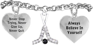 Ice Hockey Crystal Sticks Never Give Up, Never Quit Adjustable-Hypoallergenic Nickel Free