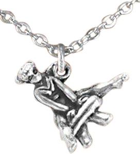 Gymnast On Pommel Horse Necklace, Adjustable, Hypoallergenic, Nickel, Lead & Cadmium Free