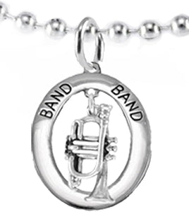 Band Trumpet Player Hypoallergenic Adjustable Necklace, Safe-Nickel, Lead Free