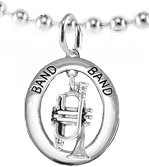 Band Trumpet Player Hypoallergenic Adjustable Necklace, Safe-Nickel, Lead Free