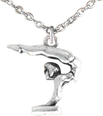 Children's Gymnast On Pommel Horse Necklace, Adjustable, Hypoallergenic, Nickel, Lead & Cadmium Free